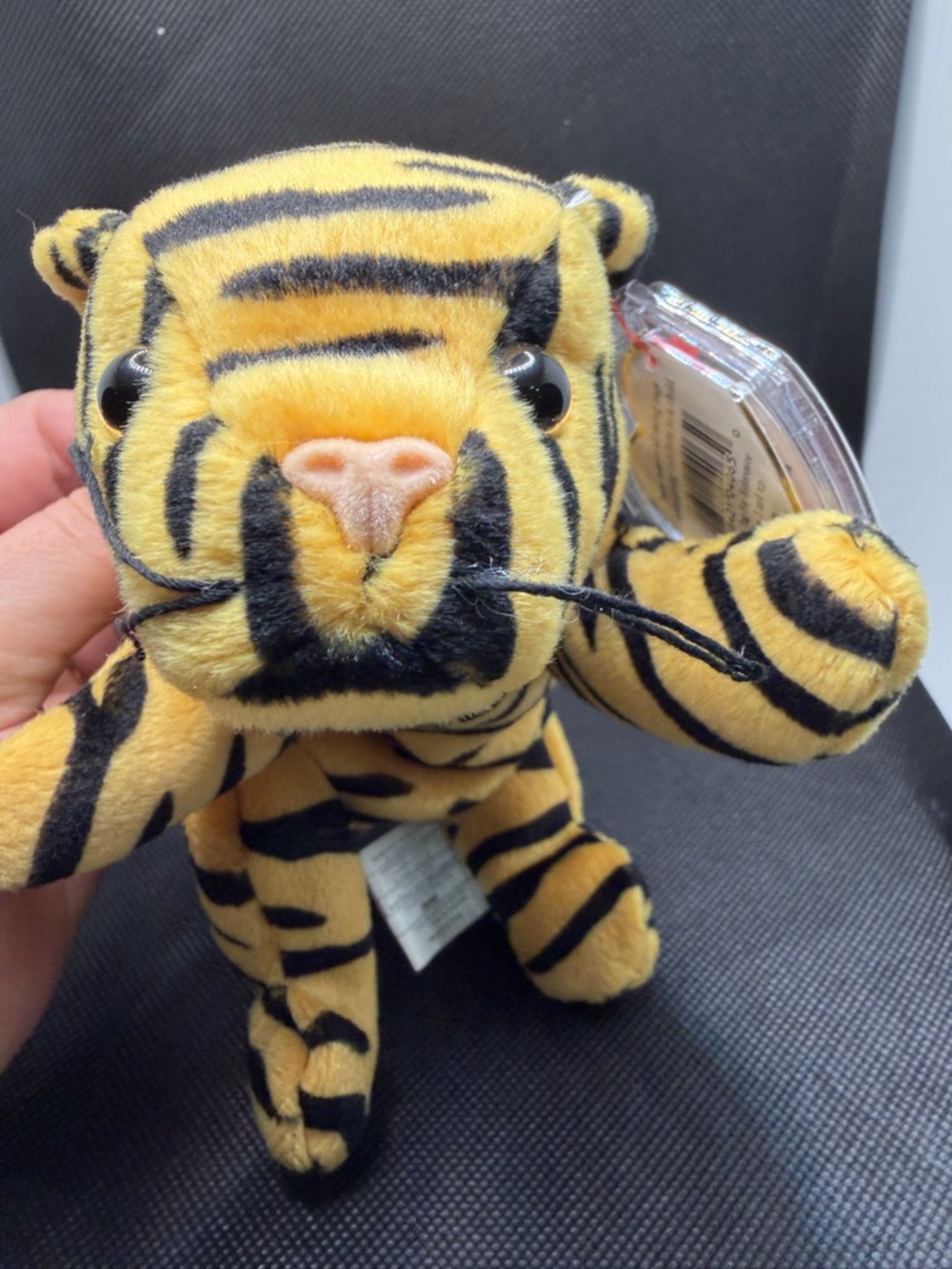 Ty Beanie Baby Stripes Tiger 1995 Vintage Plush w/ Tag Protector PVC - Picture 2 of 7